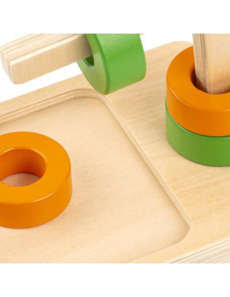 Matériel Montessori en bois – Anneaux sur tige horizontale