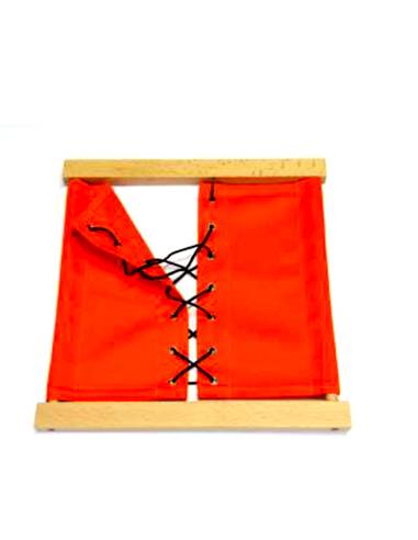 Cadre d’habillage Montessori – développer autonomie et motricité fine avec lacets