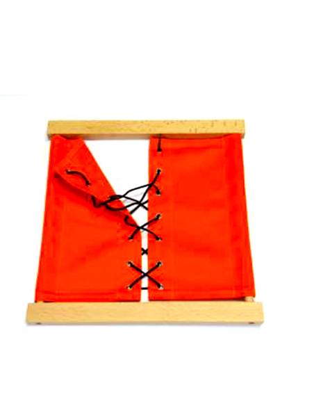 Cadre d’habillage Montessori – développer autonomie et motricité fine avec lacets