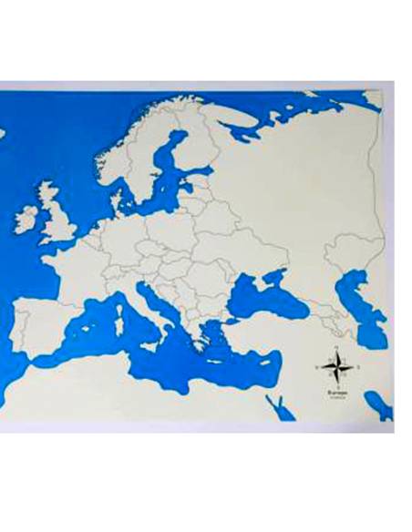 Carte de contrôle Montessori de l’Europe – support visuel pour puzzle de géographie