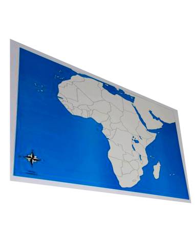 Carte de contrôle Montessori en couleurs représentant l’Afrique, complément indispensable du puzzle de géographie