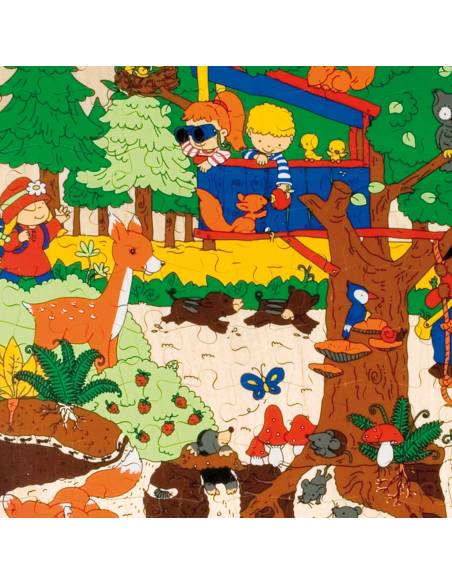 Un puzzle éducatif de 120 pièces pour explorer la vie visible et souterraine de la forêt