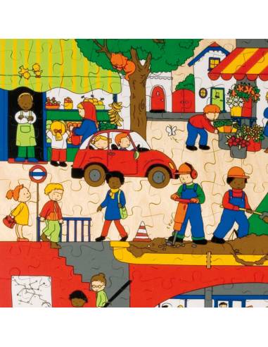 Puzzle éducatif détaillé pour découvrir la vie urbaine en surface et en sous-sol