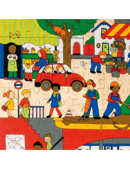 Puzzle éducatif détaillé pour découvrir la vie urbaine en surface et en sous-sol