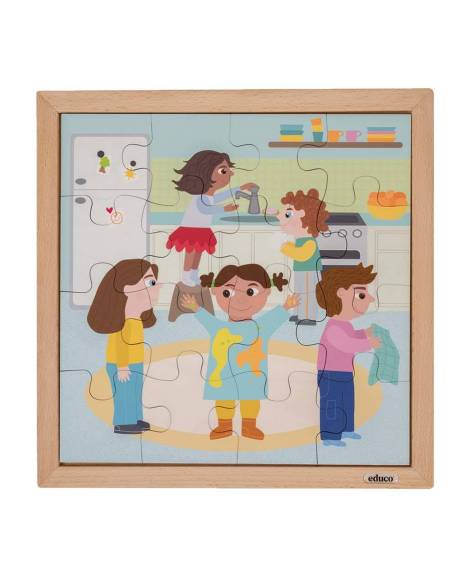 Puzzles illustrant les étapes de la journée pour apprendre à structurer le temps