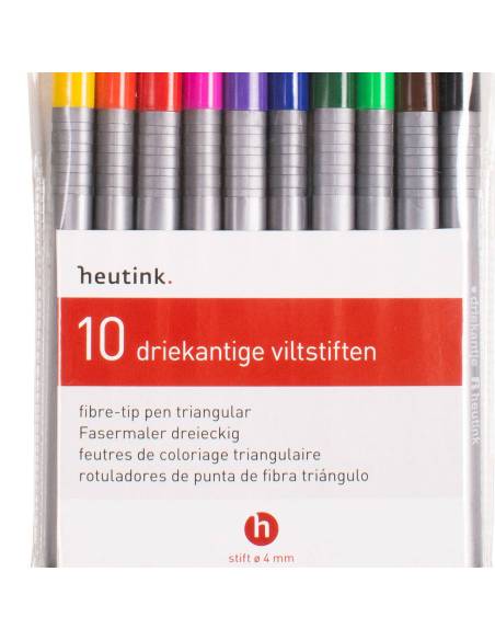 Un assortiment de 10 feutres colorés à pointe fine, parfaits pour écrire et dessiner avec précision