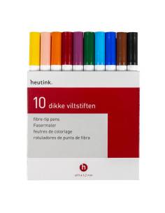 Crayons feutres à pointe épaisse (6.2 mm) - Boite de 10 couleurs assorties