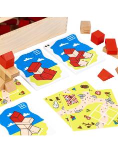 Jeu en bois Construisons ensemble le village 2