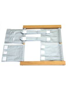 Cadre d’habillage Montessori velcros en bois et tissu 2