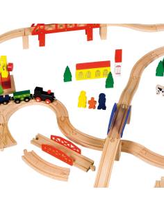 Circuit de train complet en bois pour enfants 2