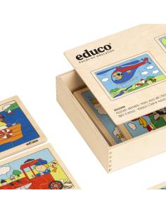 Coffret de puzzles en bois véhicules 6 et 8 pièces 2