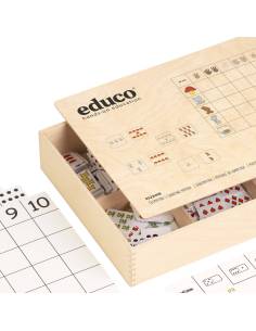 Jeu éducatif en bois compter avec une matrice 2