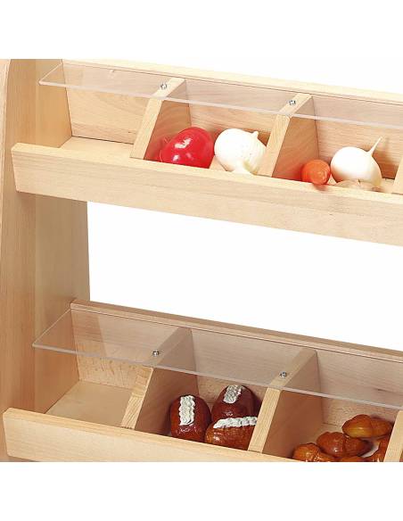 Mobilier en bois robuste pour recréer un magasin et stimuler le jeu de rôle des enfants