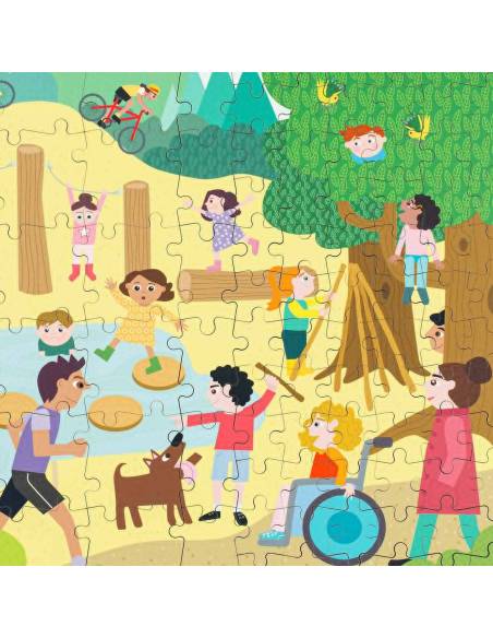 : Ensemble de puzzles colorés favorisant l’entraide et l’observation des enfants