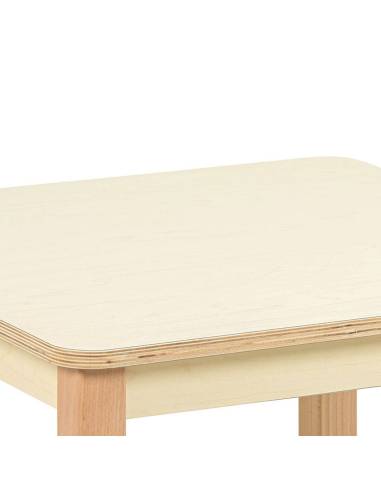 Table cube en bois massif 69 x 69 cm pour activités éducatives
