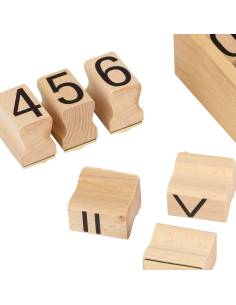 Tampons des chiffres 0 à 9 en bois et caoutchouc 2