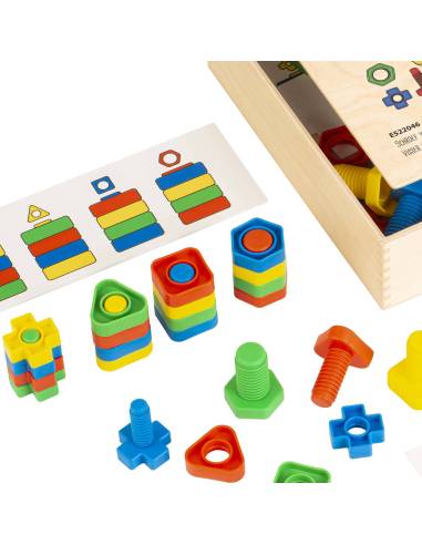 Jeu pédagogique pour apprendre les formes et les couleurs en développant la motricité fine