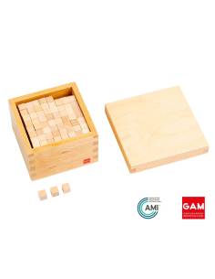 Boite de 273 cubes en bois naturel pour la Tour Rose - Gam Montessori - 1MM023
