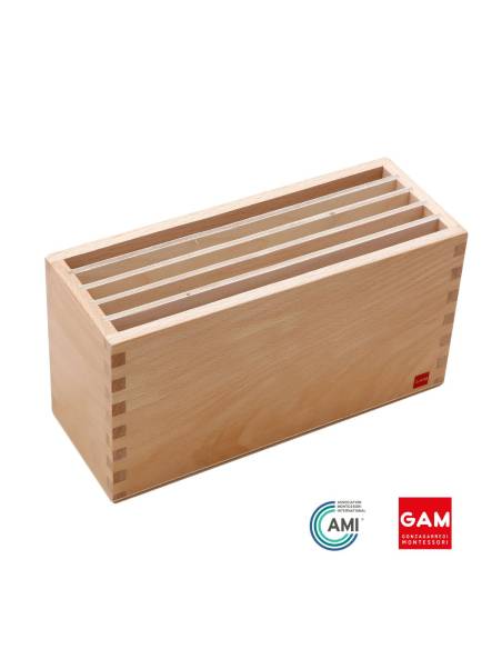 Boite en bois pour cartes des formes géographiques - GAM Montessori - 1MM2371