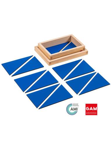 Les 12 triangles constructeurs bleus - GAM Montessori - 1MM041