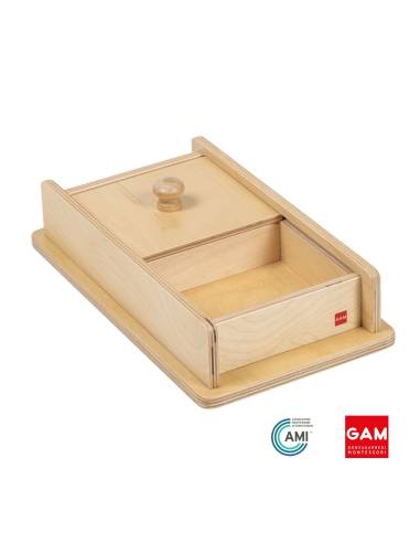 Boîte permanence de l'objet en bois naturel avec couvercle coulissant - GAM Montessori - 1MM301
