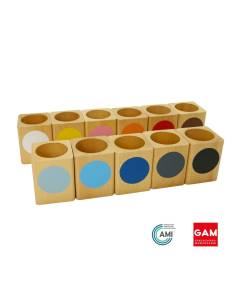 11 Pots à crayons colorés en bois - GAM Montessori - 1MM0512