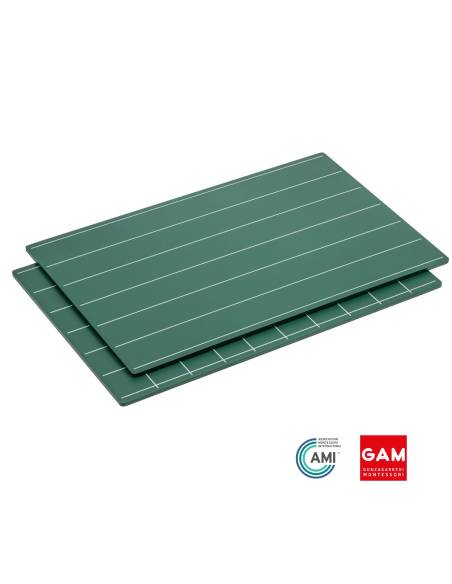 Ensemble de 2 Ardoises avec lignes simples et carrés - GAM Montessori - 1MM05413