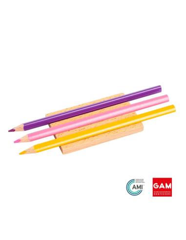 Support en bois pour 3 crayons - GAM Montessori - 1MM0514