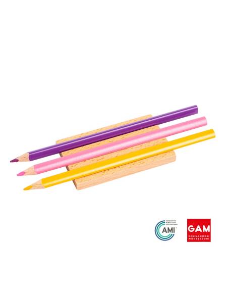 Support en bois pour 3 crayons - GAM Montessori - 1MM0514