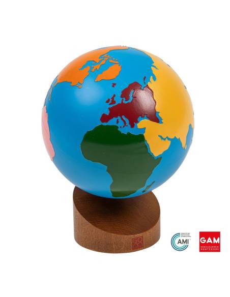 Globe Coloré des continents - GAM Montessori - 1MM2203B
