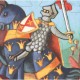 Puzzle silhouette : Le chevalier au dragon 36 pièces
