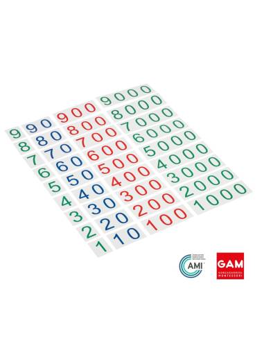 Grandes cartes des symboles en plastique : 1-9000 - GAM Montessori - 1MM097