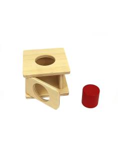 Boîte forme cylindre Montessori bois