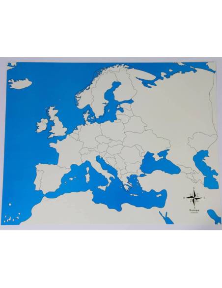 Carte de contrôle de l’Europe Montessori pour puzzle de géographie