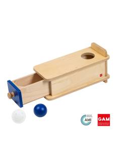 Boite permanence de l'objet avec tiroir et balles - GAM Montessori - 1MM251