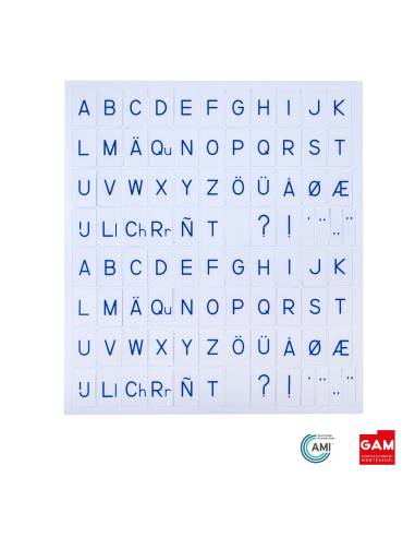 Alphabet international imprimé : bleu - GAM Montessori - 1MM0552