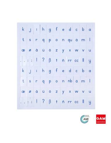Alphabet international imprimé : bleu - GAM Montessori - 1MM0552