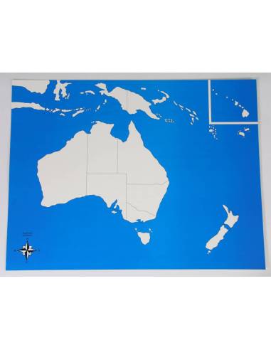Carte de contrôle de l’Océanie Montessori pour puzzle de géographie