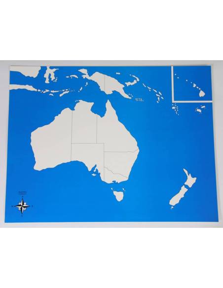 Carte de contrôle de l’Océanie Montessori pour puzzle de géographie