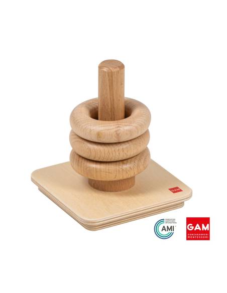 Anneaux sur tige verticale - GAM Montessori - 1MM280