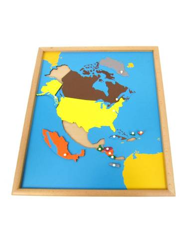 Puzzle de l’Amérique du Nord Montessori – découverte des pays et régions dès 3 ans