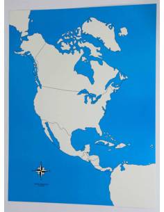 Carte de contrôle de l’Amérique du Nord Montessori pour puzzle de géographie