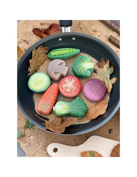 Légumes sensoriel en pierre - Yellow Doord - YD1135 pour jeu libre, imitation et langage.