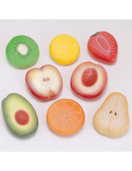 Fruits sensoriels en pierre - yellow door - YD1134 pour jeu libre, imitation et langage.