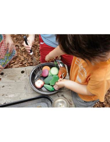 Fruits sensoriels en pierre - yellow door - YD1134 pour jeu libre, imitation et langage.