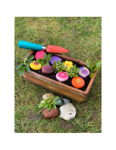 Pierres sensorielles en pierre – Les Fleurs - Yellow Door - YD1189  - pour pate à modeler, pour observation, tri et jeu libre.