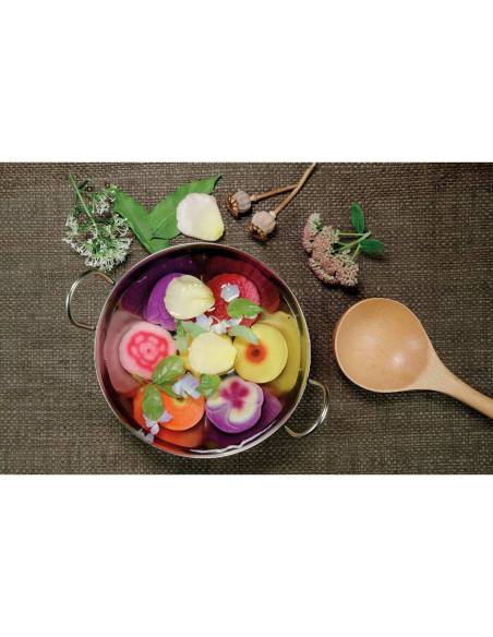 Pierres sensorielles en pierre – Les Fleurs - Yellow Door - YD1189  - pour pate à modeler, pour observation, tri et jeu libre.