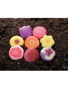 Pierres sensorielles en pierre – Les Fleurs - Yellow Door - YD1189 pour pate à modeler, pour observation, tri et jeu libre.