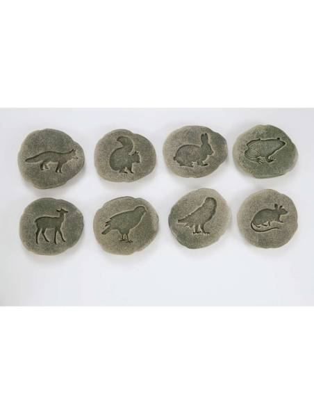 Galets tactiles pour identifier les animaux forestiers - Empruntes animaux de la forêt - Yellow Door - YD1072