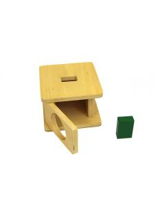 Boîte forme prisme rectangle Montessori bois